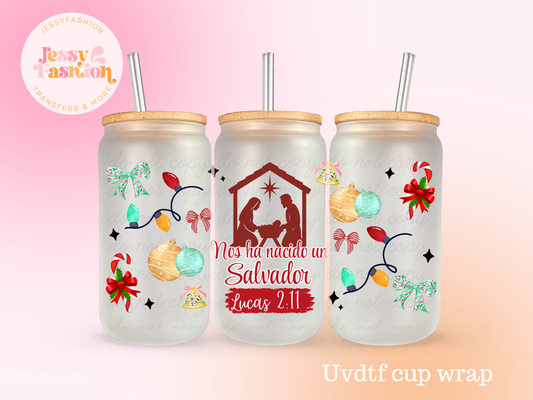 Nos ha nacido un Salvador UV DTF CUP WRAP