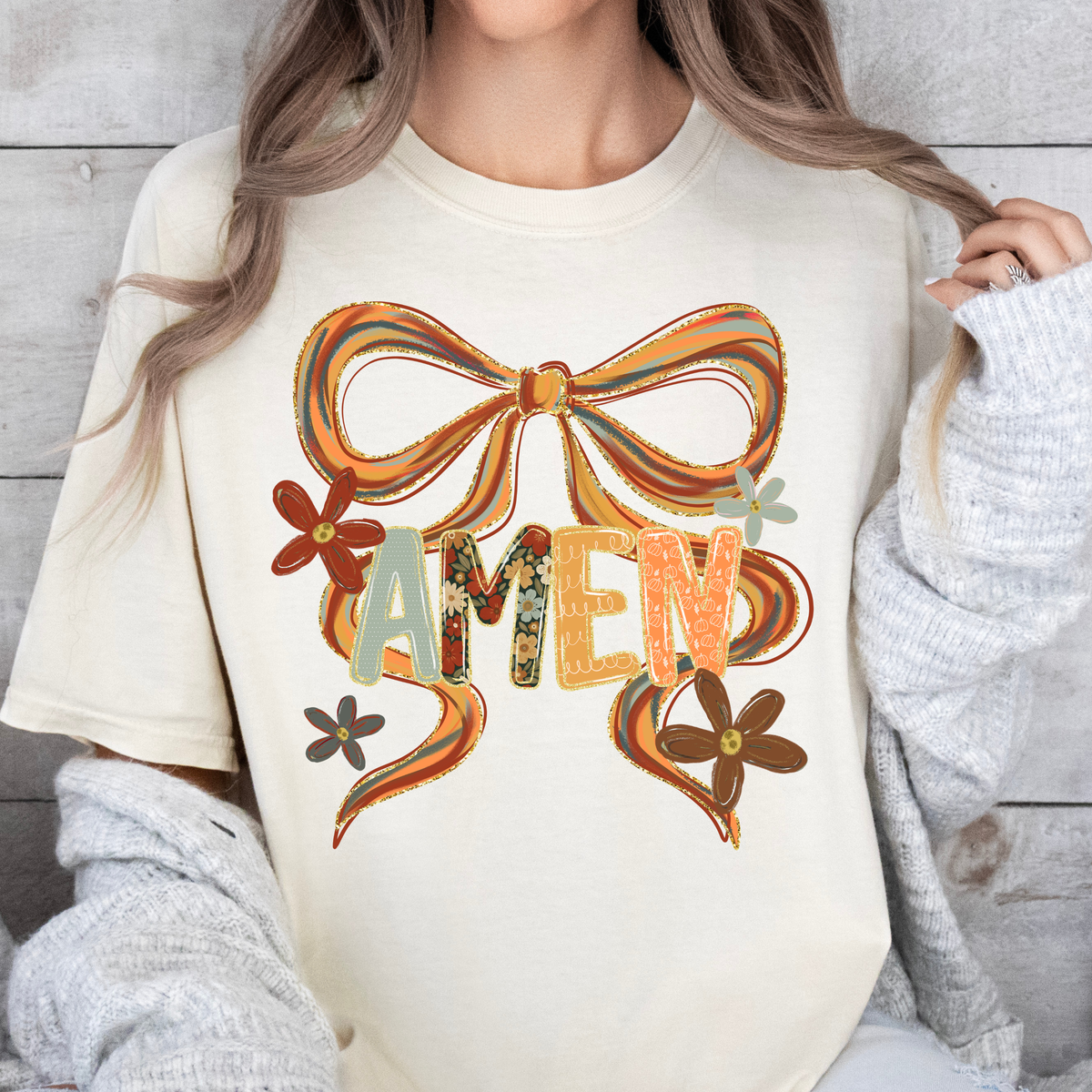 Amen Fall Bow Dtf shirt transfer