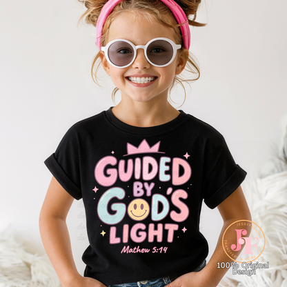 Guided by God's light boy or girl Dtf Shirt Transfer