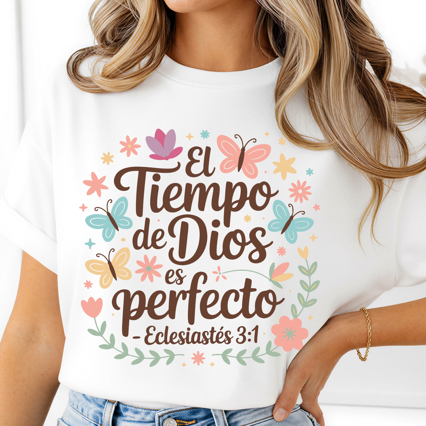 El tiempo de Dios es perfecto Dtf Shirt Transfer