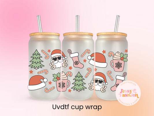 Cool Santa Claus UV DTF CUP WRAP