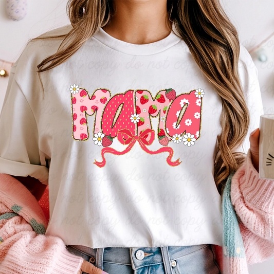 Strawberry Mama DTF Shirt Transfer