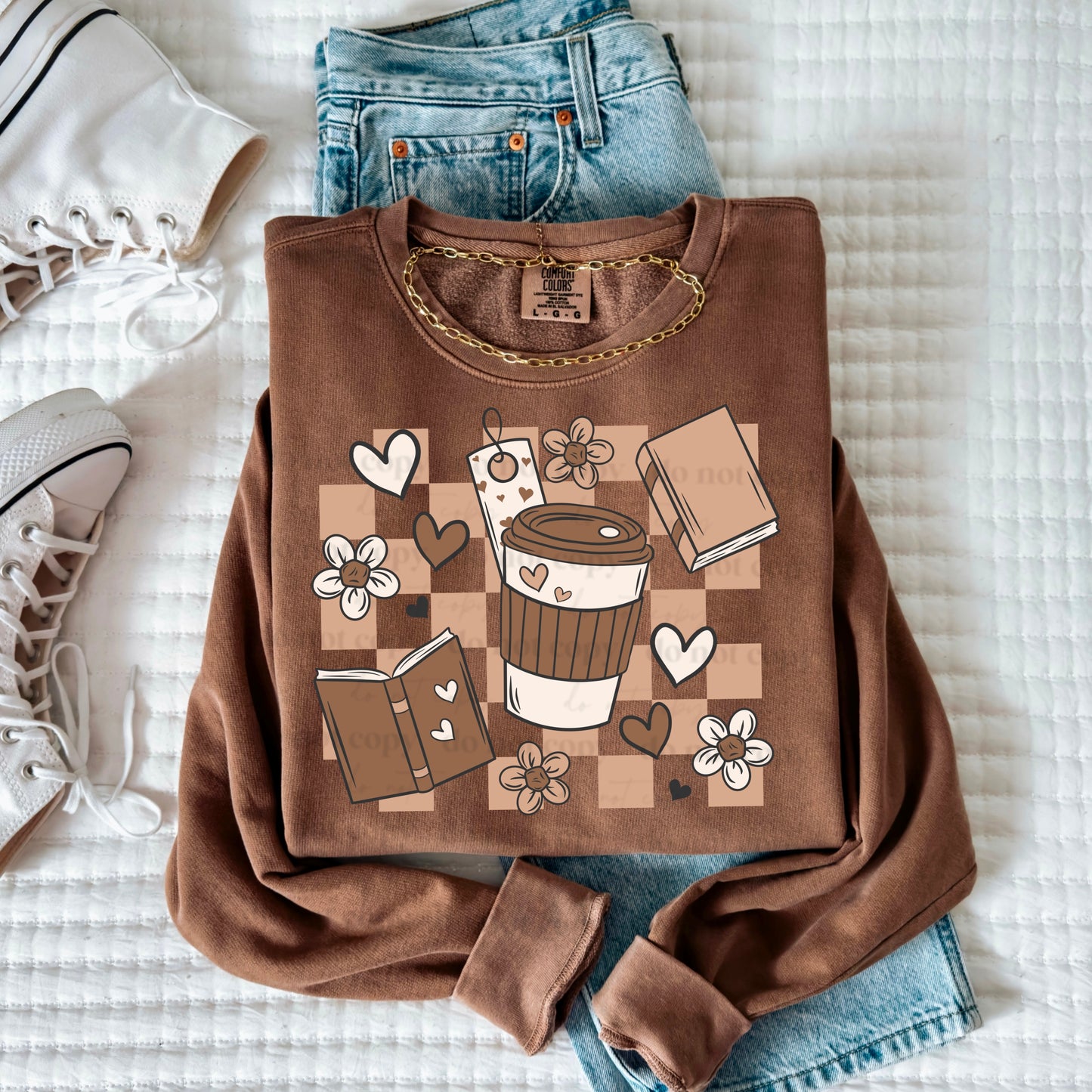 Coffee and Books DTF Shirt Transfer
