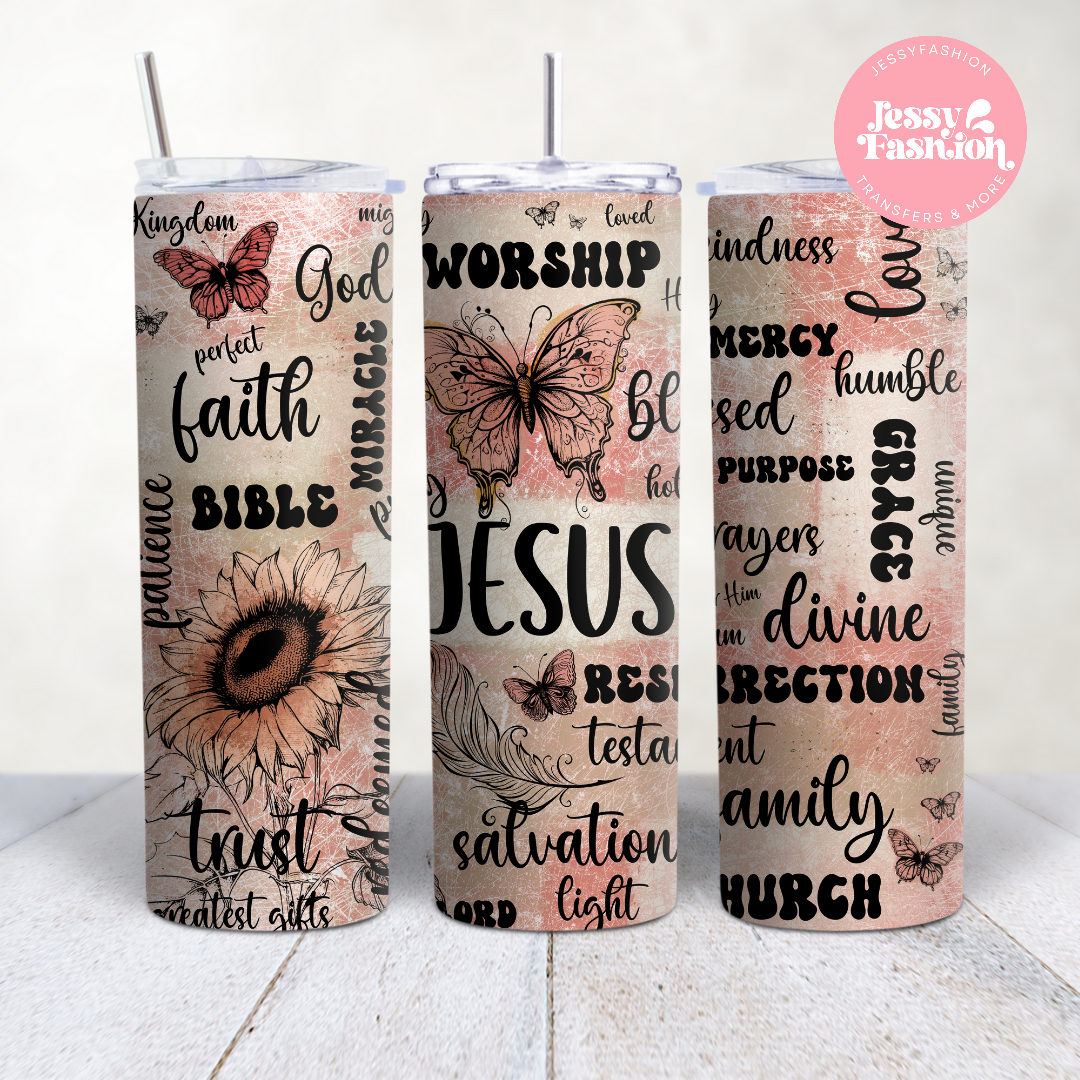 Jesus christian faith tumbler  Sublimation Transfer