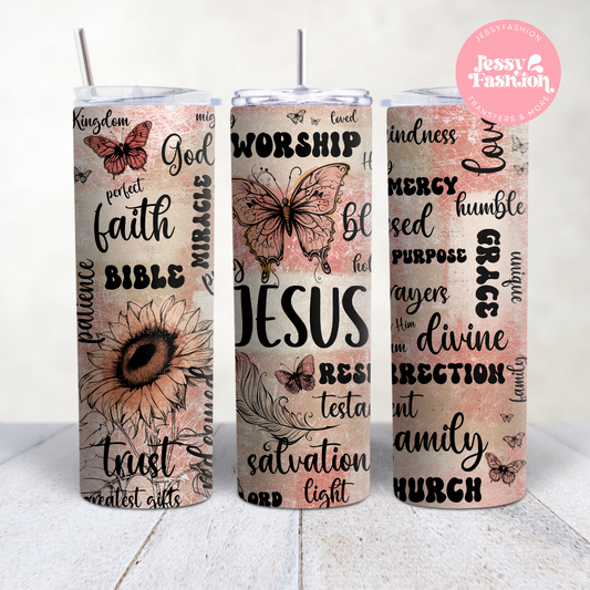 Jesus christian faith tumbler  Sublimation Transfer