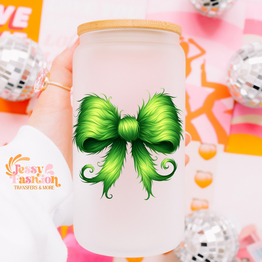 Christmas Green Bow UV DTF Decal