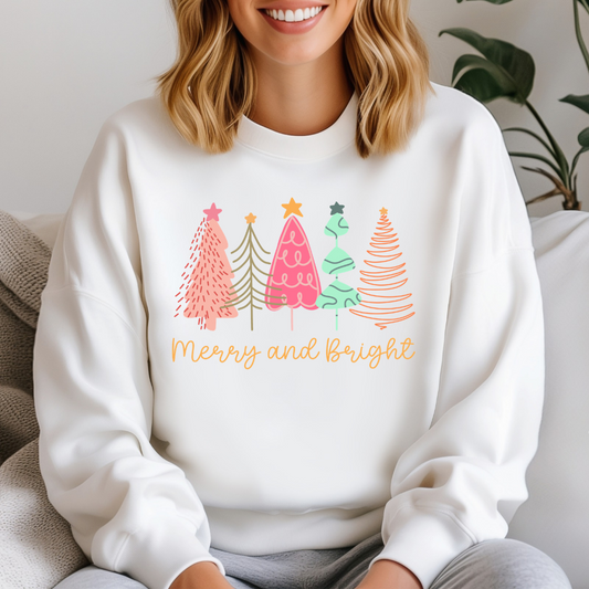 Christmas tree merry and bright DTF Shirt Transfer