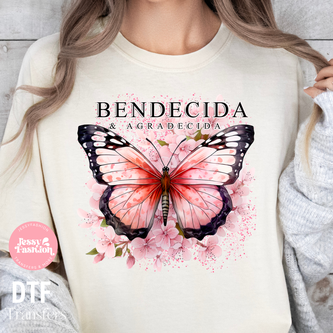Bendecida y Agradecida DTF Shirt Transfer