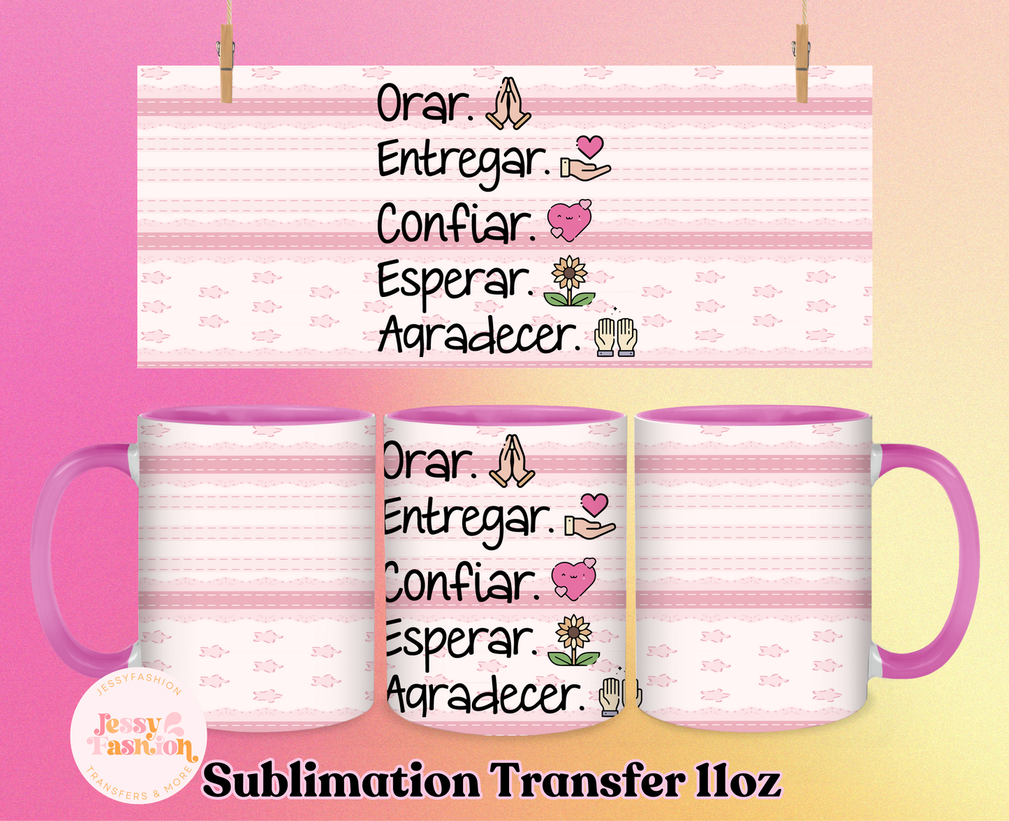Nuevos mensajes positivos cristianos mug 11oz Sublimation transfer