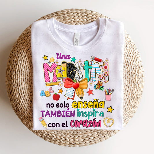 Una maestra no solo enseña Dtf shirt transfer