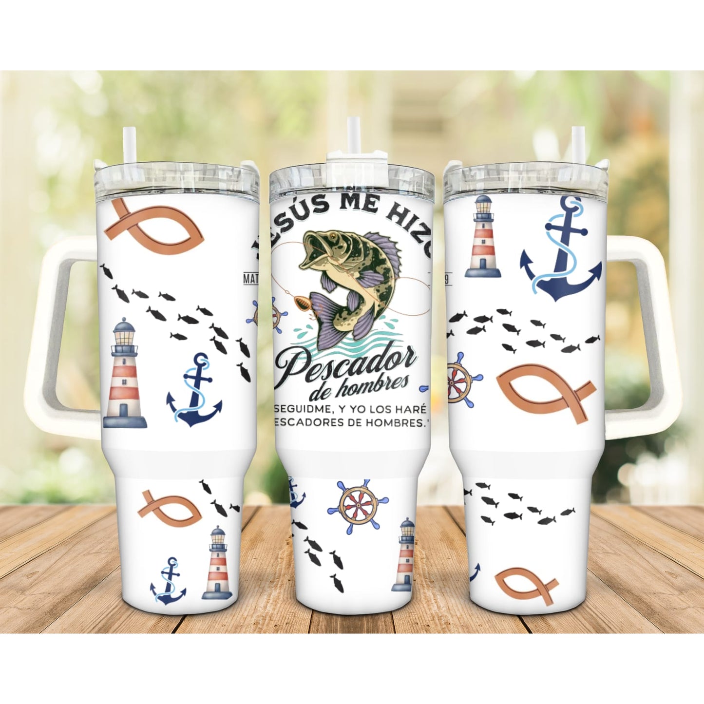 Jesus Me Hizo Pescador de Hombres 40oz Tumbler Uvdtf transfer