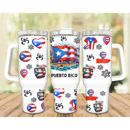 Puerto Rico 40oz Tumbler Uvdtf transfer