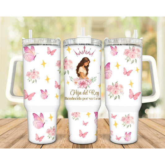 Hija Del Rey 40oz Tumbler Uvdtf transfer