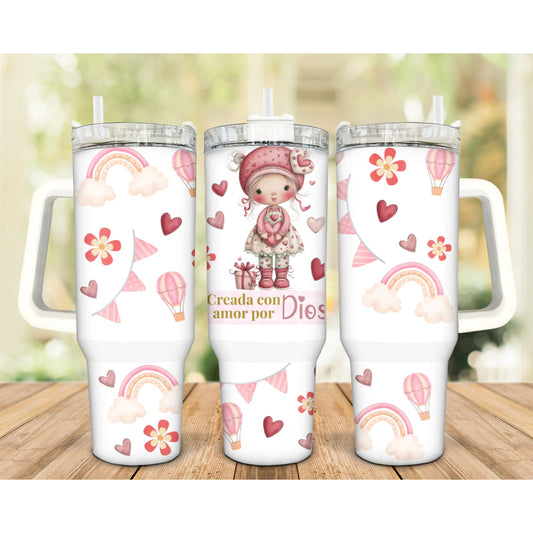 Creada con Amor 40oz Tumbler Uvdtf transfer