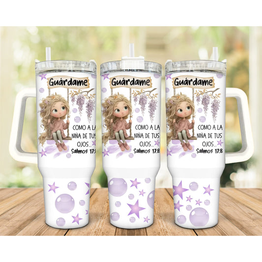 Guardame, Como A La Niña de Tus Ojos 40oz Tumbler Uvdtf transfer