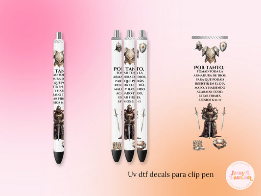 Ponte la Completa Armadura de Dios UV DTF DECAL BOLÍGRAFO