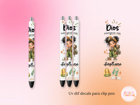 Dios Siempre Me Sostiene UV DTF DECAL BOLÍGRAFO