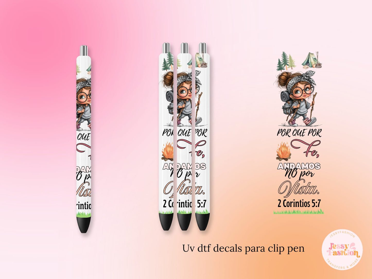 Porque Por Fe Andamos UV DTF DECAL BOLÍGRAFO
