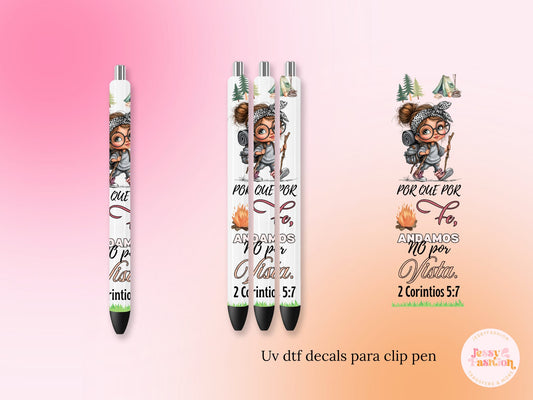 Porque Por Fe Andamos UV DTF DECAL BOLÍGRAFO