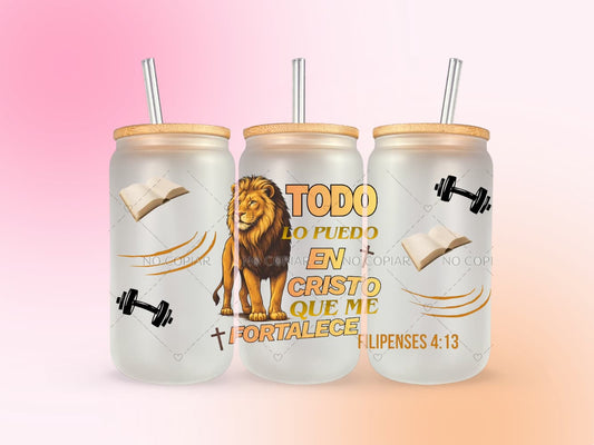Todo Lo Puedo en Cristo... Filipenses 4:13 UV DTF CUP WRAP