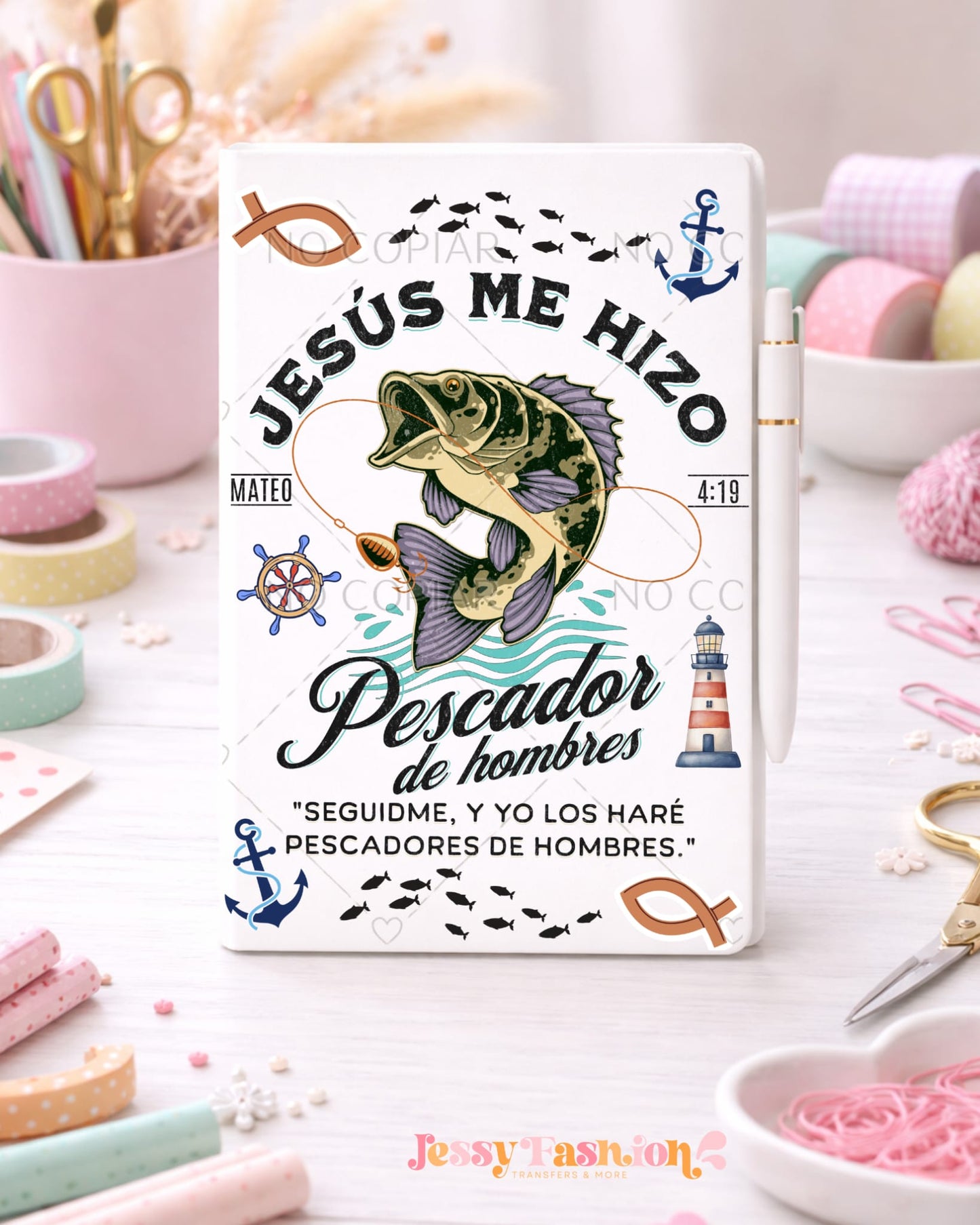 Jesus Me Hizo Pescador De Hombres UV dtf notebook