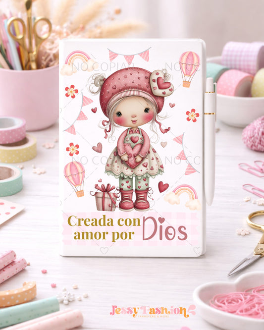 Creada Con Amor Por Dios UV dtf notebook