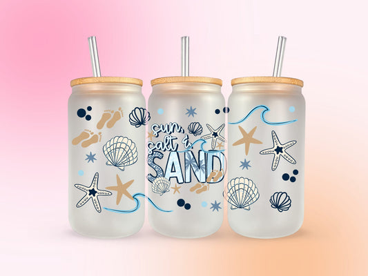 Sun, Sand and Salt  UV DTF CUP WRAP