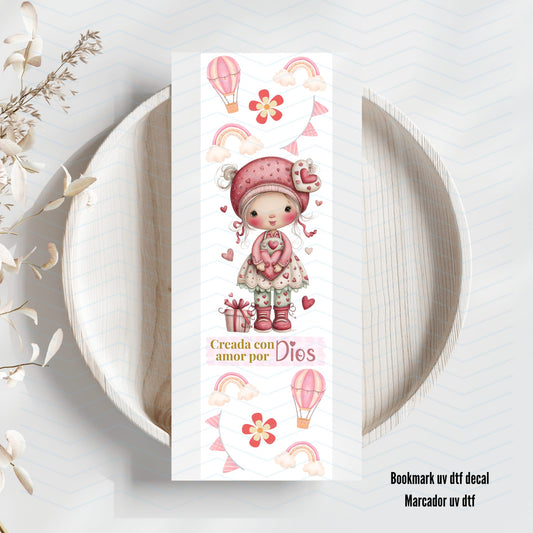 Creada con amor rainbow Uv Dtf Bookmark