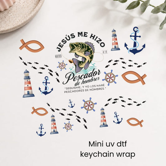 Jesus Me Hizo Pescador De Hombres Mini uv dtf wrap