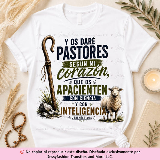 Y Os Daré Pastores Según Mi Corazón Dtf shirt transfer
