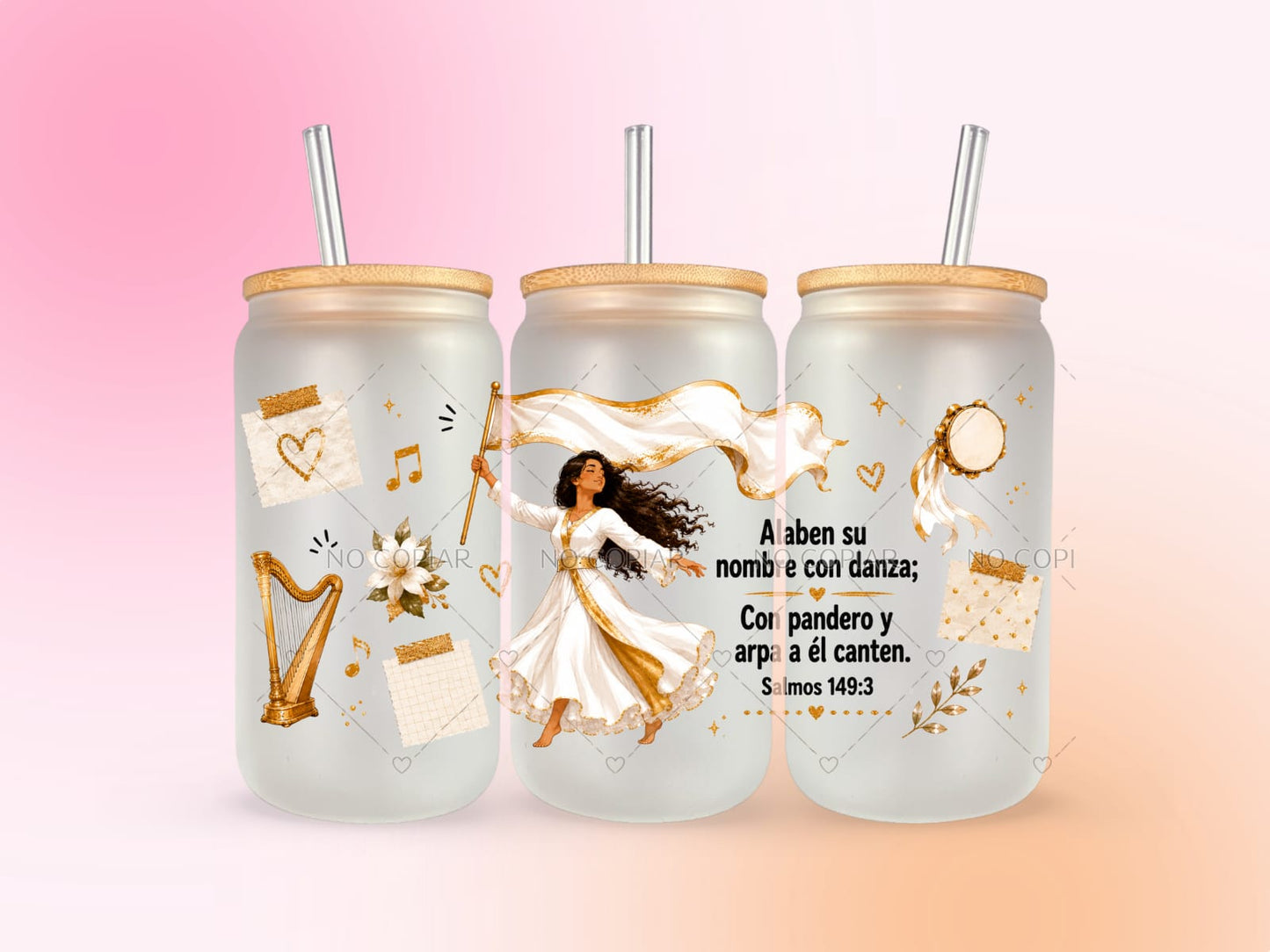 Alaben Su Nombre Con Danza  UV DTF CUP WRAP