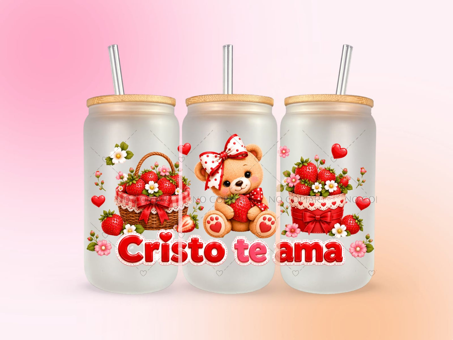 Cristo Te Ama  UV DTF CUP WRAP