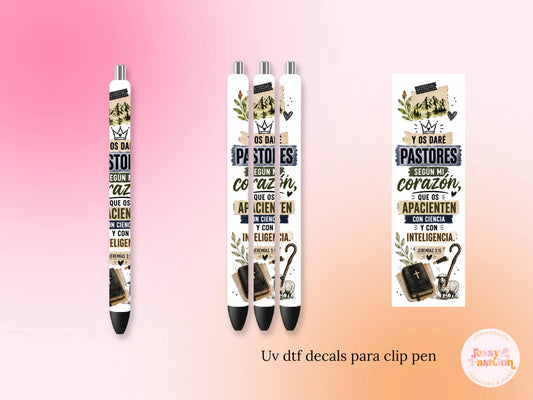 Y Os Daré Pastores Según Mi Corazón UV DTF DECAL BOLÍGRAFO