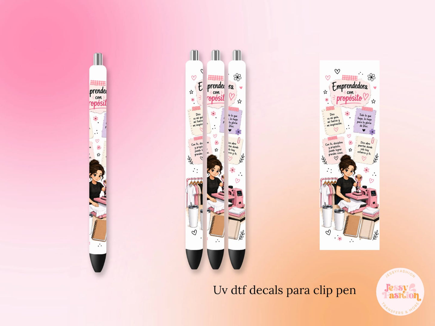 Emprendedora Con Propósito UV DTF DECAL BOLÍGRAFO