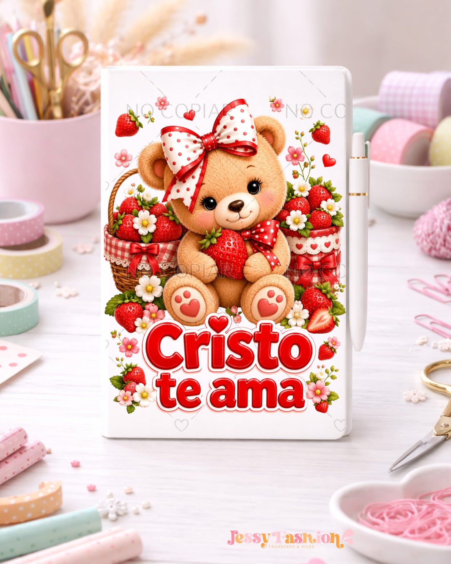 Cristo Te Ama UV dtf notebook