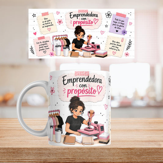 Emprendedora Con Propósito mug 11oz Sublimation transfer