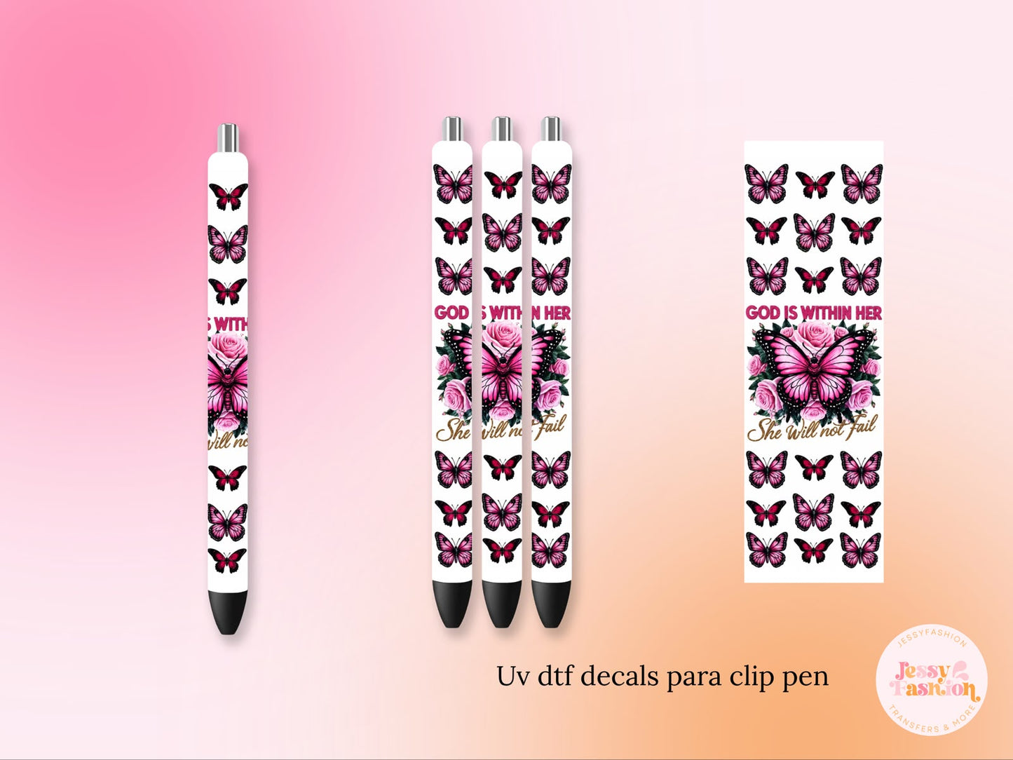 God Is Within Her UV DTF Decal Bolígrafo