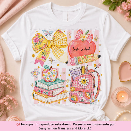 Sweet Pastel School Dtf shirt transfer
