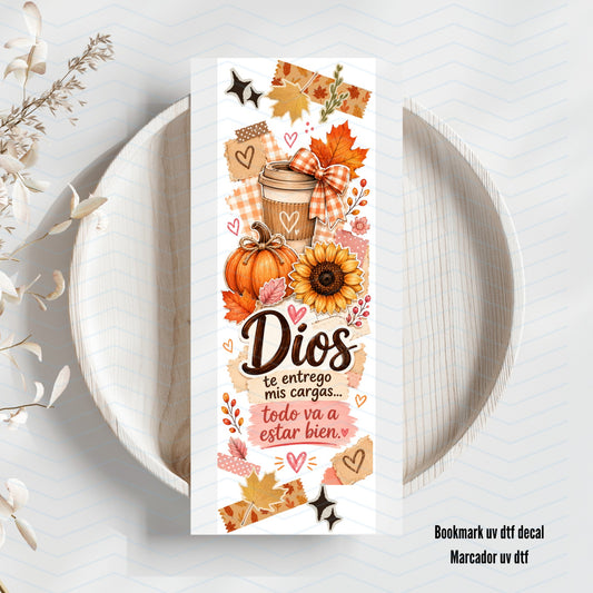 Dios te Entrego Mis Cargas Uv Dtf Bookmark