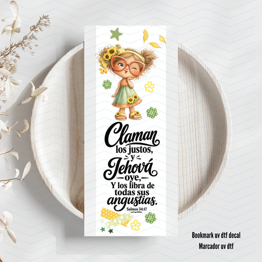Claman los justos Y Jehová oye Uv Dtf Bookmark