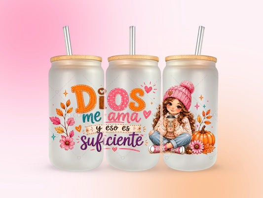 Dios Me Ama y eso es Suficiente UV DTF CUP WRAP