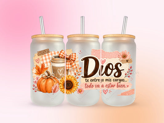 Dios te Entrego Mis Cargas UV DTF CUP WRAP