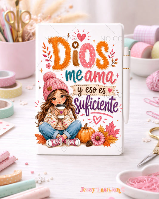 Dios Me Ama y eso es Suficiente UV dtf notebook