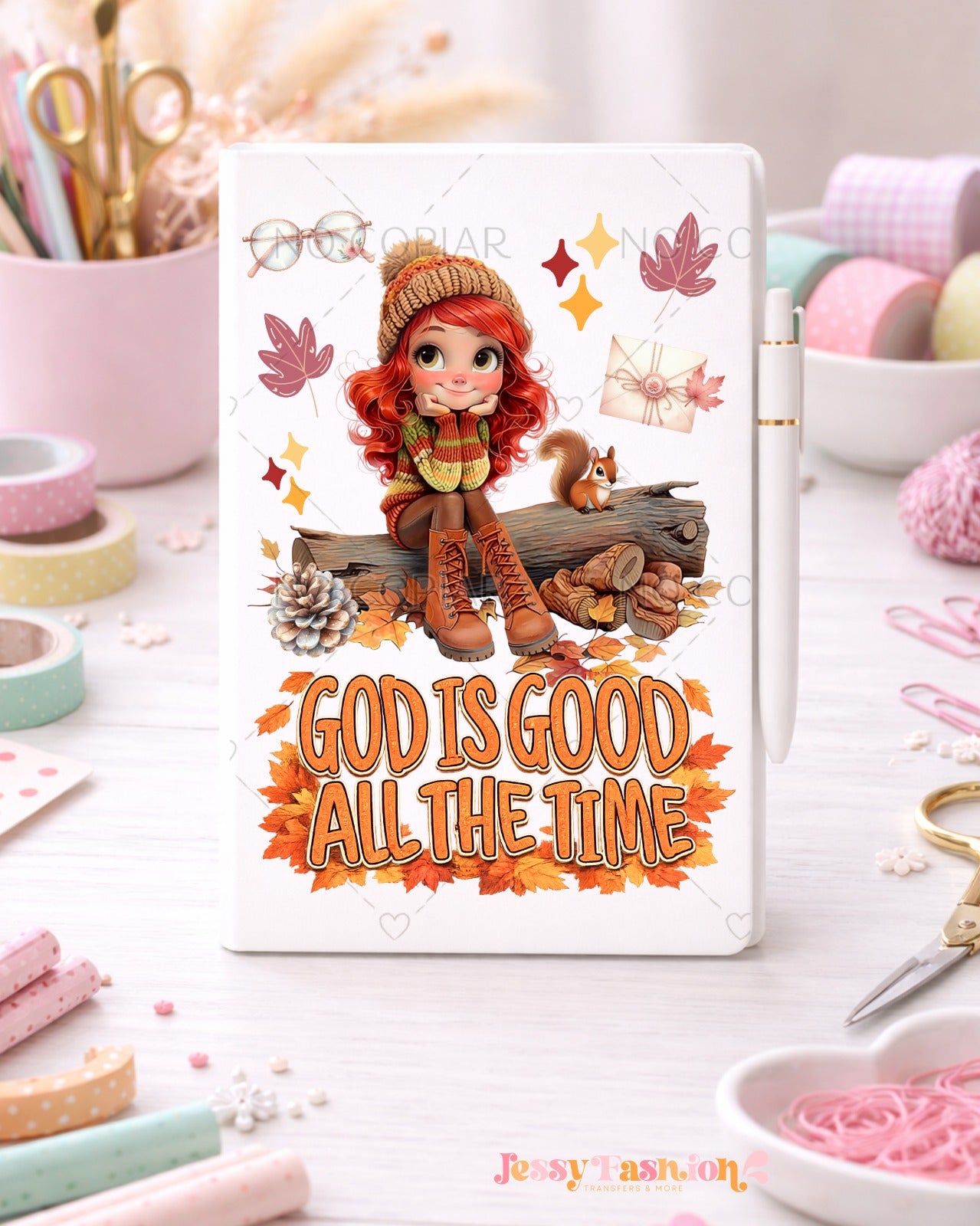 God is Good All the Time UV dtf notebook