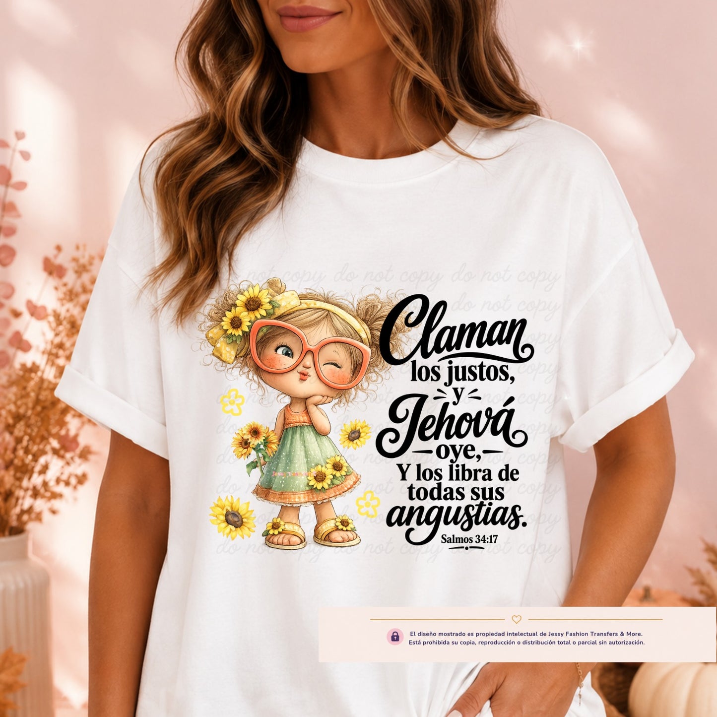 Claman los justos Y Jehová oye Dtf shirt transfer