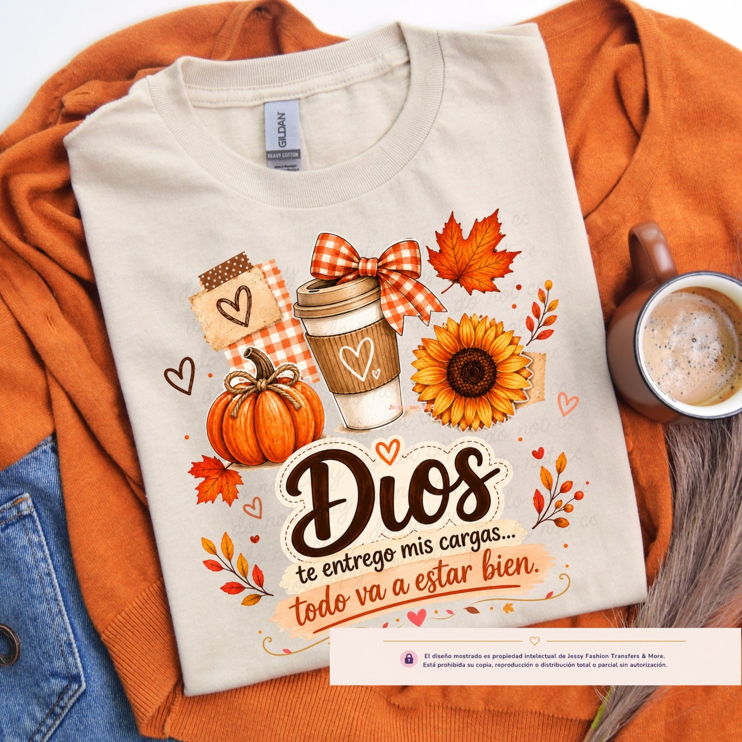 Dios te Entrego Mis Cargas Dtf shirt transfer