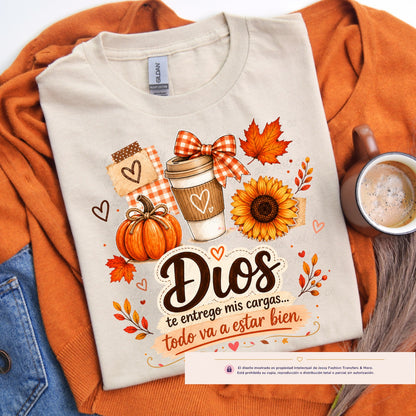 Dios te Entrego Mis Cargas Dtf shirt transfer