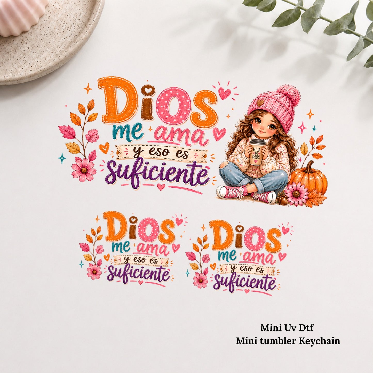 Dios Me Ama y eso es Suficiente uv dtf wrap
