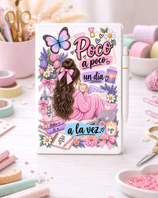 Poco a poco, un día a la vez UV dtf notebook
