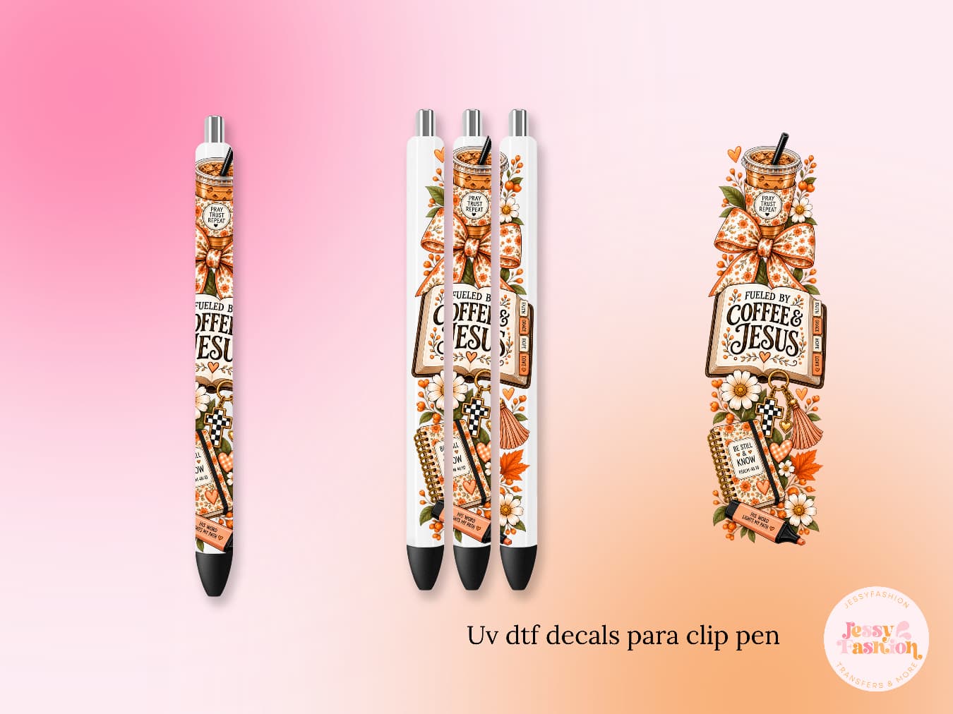 Fueled by Coffee & Jesus UV DTF PEN WRAP